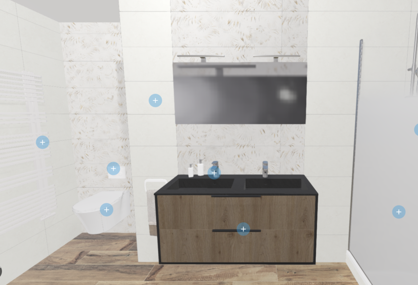 Meuble de salle de bains Ultra cadra de Delpha, largeur 120 cm et coloris chêne ambré structuré