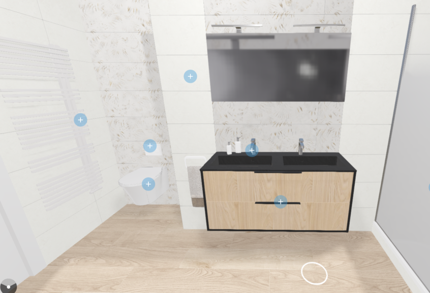 Meuble de salle de bains Ultra cadra de Delpha, largeur 120 cm et coloris chêne du désert structuré