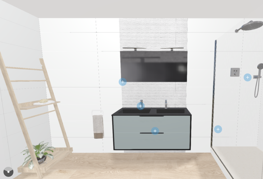 Meuble de salle de bains Ultra cadra de Delpha, largeur 120 cm et coloris vert aloé mat
