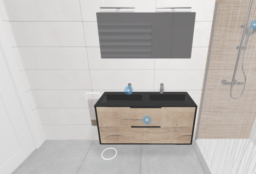 Meuble de salle de bains Ultra cadra de Delpha, largeur 120 cm et coloris chêne brut 