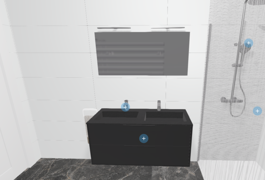 Meuble de salle de bains Ultra cadra de Delpha, largeur 120 cm et coloris noir