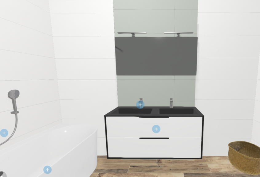 Meuble de salle de bains Ultra cadra de Delpha, largeur 120 cm et coloris blanc