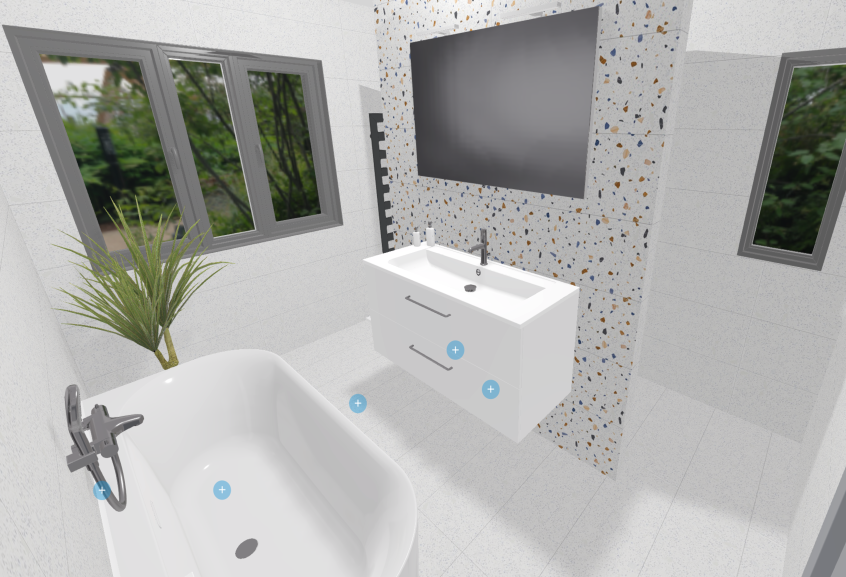 Meuble de salle de bains Vita d'ambiance bain, coloris blanc