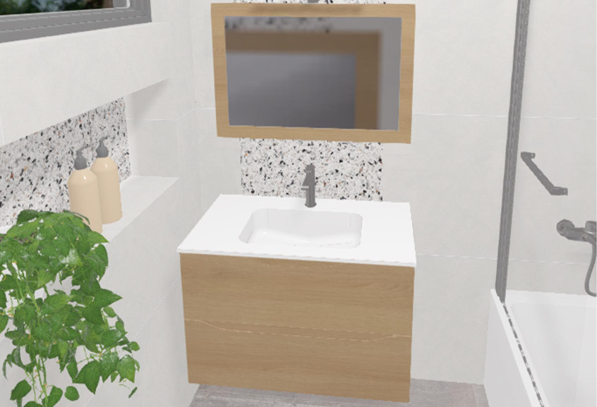 Wave petite baignoire terrazzo