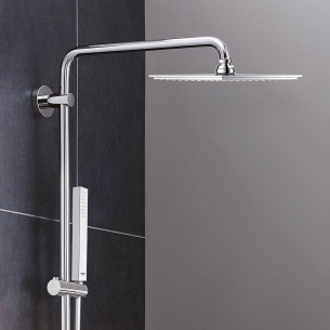 ARCORA Colonne de Douche Hauteur R/églable Ensemble de Douche Pommeau Rond Douchette /à Main Anticalcaire Syst/ème de Douche en Acier Inox Colonne Douche Bain Mitigeur Douche Ensemble Salle Bain Chrom/é