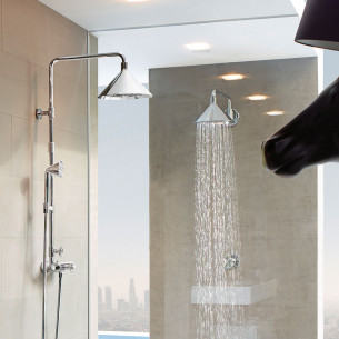 Showerpipe avec mitigeur thermostatique, douche de tête 2jet 240 mm et douchette 1jet Axor