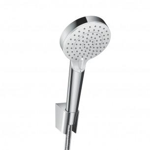 Douchette Crometta Vario Ø 100 mm et support blanc/chromé