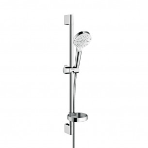 Barre de douche complète avec douchette Crometta Vario Ø 100 mm Blanc/Chromé