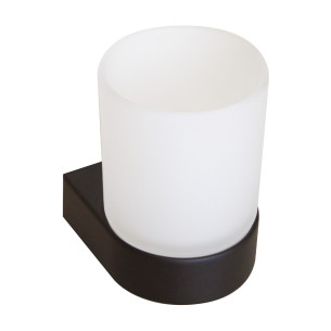 Porte-verre avec verre à fixer Derby Style<sup>2</sup> Noir mat de Vigour