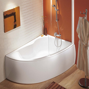 Baignoire bain douche JACOB DELAFON Neo 170 x 90 gauche + pare bain +  tablier + étagère