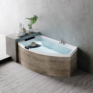 Baignoire Divina O Tablier bois burlington de Novellini