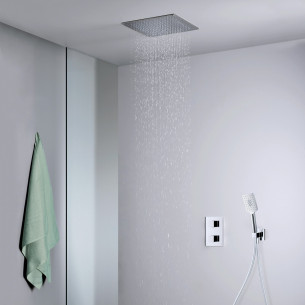 QUADRI-PACK thermostatique douche complet plafond chrome de cristina ondyna