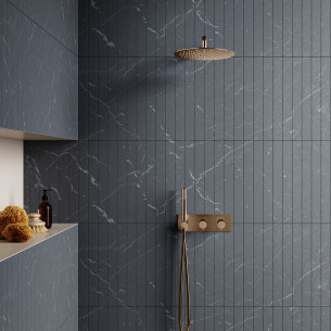 Pack de douche encastré Thermo S Or rose brossé de Cristina