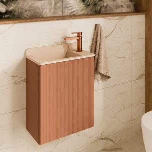 Lave-mains Allegro par Ambiance Bain coloris Siena avec vasque coloris Nude