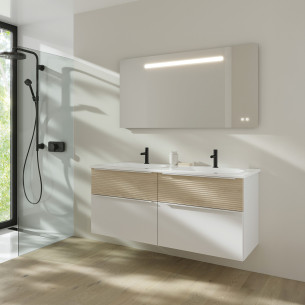 Meuble Style II finition bicolore Chêne décor cachemire et Blanc mat de Burgbad