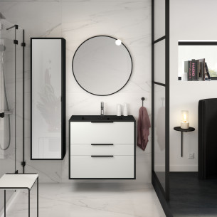 Meuble Ultra Cadra Blanc satiné et corps de meuble Noir mat de Delpha