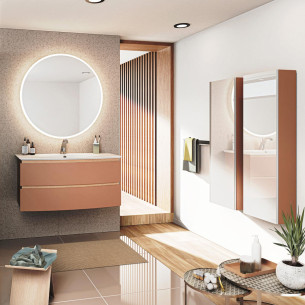 meuble salle de bain decotec bel ami 2 tiroirs terracotta
