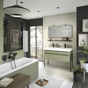 meuble salle de bain delphy inspiration120 vert olive mat de Delpha
