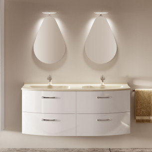 Meuble Elio coloris Blanc brillant Plan Silk d'Ambiance Bain