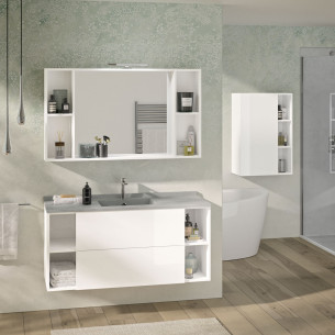 Meuble salle de bain Open blanc brillant de Ambiance Bain