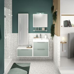 Meuble salle de bain Ultra Cadra vert aloé mat de Delpha