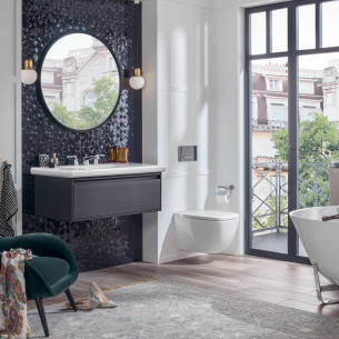 meuble salle de bains villeroy et boch antheus black