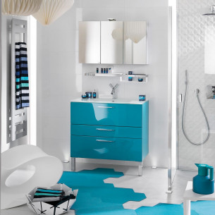 meubles de salle de bains Delpha collection Unique modèle bleu 90 cm