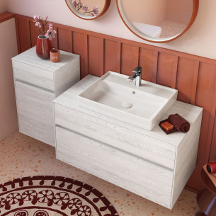 Meuble Collaro simple vasque avec 2 tiroirs coloris White Wood de Villeroy & Boch