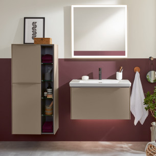 Meuble Subway 3.0, simple vasque avec un tiroir coloris taupe de Villeroy & Boch