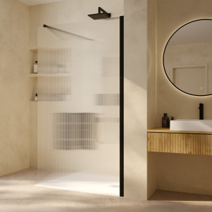 Paroi de douche Structura Noir mat de Leda