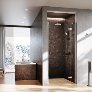 Paroi de douche NH 1B Novellini en coloris Silver