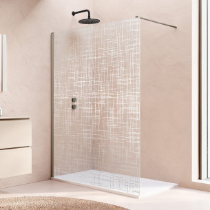 Paroi de douche Walk-in Easy 2.0 Cromalin par Ronal coloris Métal champagne