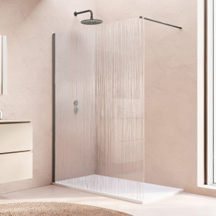 Paroi de douche Walk-in Easy 2.0 Cromalin par Ronal coloris Gun métal brossé