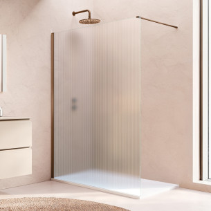 Paroi de douche Walk-in Easy 2.0 Lina par Ronal coloris Or rose brossé