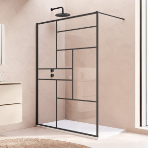 Paroi de douche Walk-in Easy 2.0 Loft 73 par Ronal coloris Noir mat
