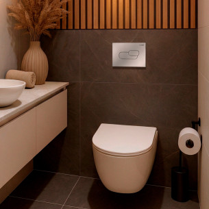 Plaque de commande Derby Style, modèle Edge de Vigour, coloris Chrome