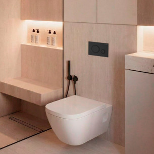 Plaque de commande Derby Style, modèle Round de Vigour, coloris Noir mat