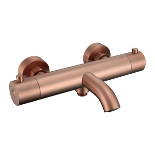 Mitigeur bain/douche thermostatique Inox line finition PVD Cuivre brossé d'Aubade Création