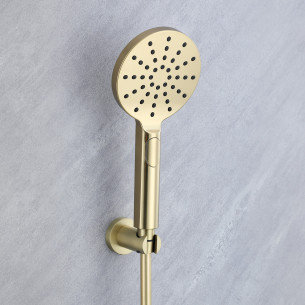 Kit douchette Inox Line finition PVD Or brossé de Aubade Création