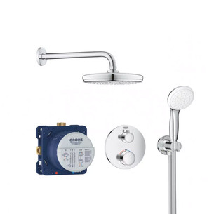 set de douche encastré façade ronde Grohtherm