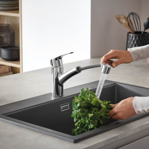 Mitigeur évier avec douchette extractible Eurosmart de Grohe