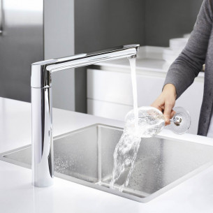 Grohe Minta Touch mitigeur cuisine 31360001 électronique, chromé, bec en L  pivotant