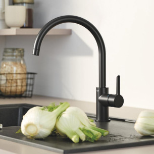 Mitigeur évier Ovata Ozanne Noir mat de Grohe