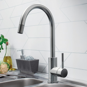 Mitigeur évier Rivoli de Jacob Delafon coloris Inox brossé