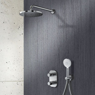 Ensemble thermostatique de douche à effet pluie encastrable - Boxer