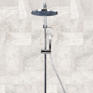 Ensemble de support de douchette Hansgrohe Crometta au design contemporain  blanc/chromé, Hydrothérapie & Robinetterie