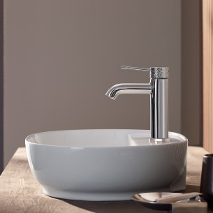 Mitigeur lavabo taille S Essence Chromé poignée martelé brillant de Grohe
