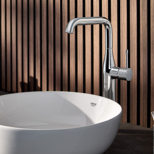 Mitigeur lavabo Essence Poignée Martelée taille XL Chromé Martelé brillant de Grohe