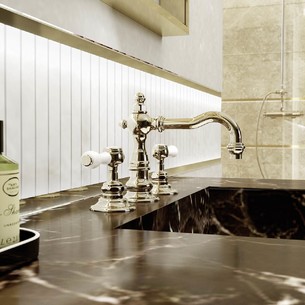 Mélangeur lavabo 3 trous nickel brillant Julia Victoria
