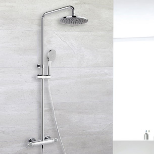 JackeyLove Colonne de Douche Thermostatique Mitigeur Cascade Pommeau 3 Jets deau Ensemble de Douche Syst/ème de Douche Set de Douche Douchette Hauteur R/églable